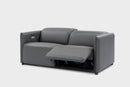 Valencia Lucia Leather Loveseat Recliner Sofa, Grey