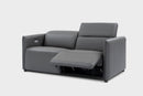 Valencia Lucia Leather Loveseat Recliner Sofa, Grey