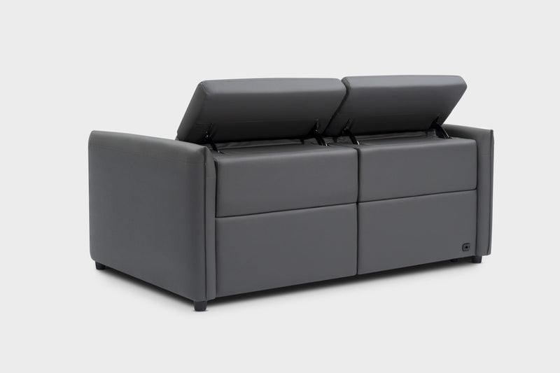 Valencia Lucia Leather Loveseat Recliner Sofa, Grey