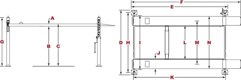 BendPak HD-7500BLX 7,500 lb. 4 Post Vehicle And Boat Storage Lift