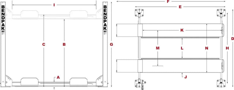 BendPak HD-7P 7,000 lb. 4 Post Lift