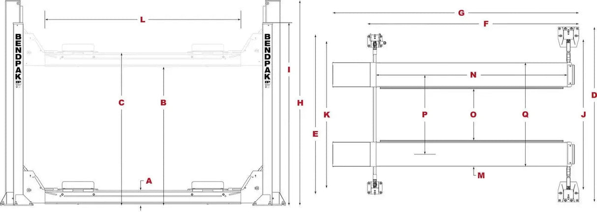 BendPak HD-9AE 9,000 lb. 4 Post Alignment Lift
