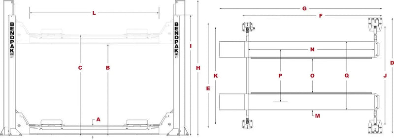 BendPak HD-9AE 9,000 lb. 4 Post Alignment Lift