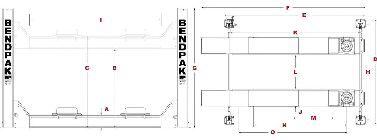 BendPak HDS-18EA 18,000 lb. 4 Post Alignment Lift