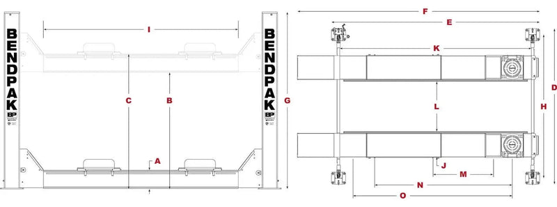 BendPak HDS-18EA 18,000 lb. 4 Post Alignment Lift