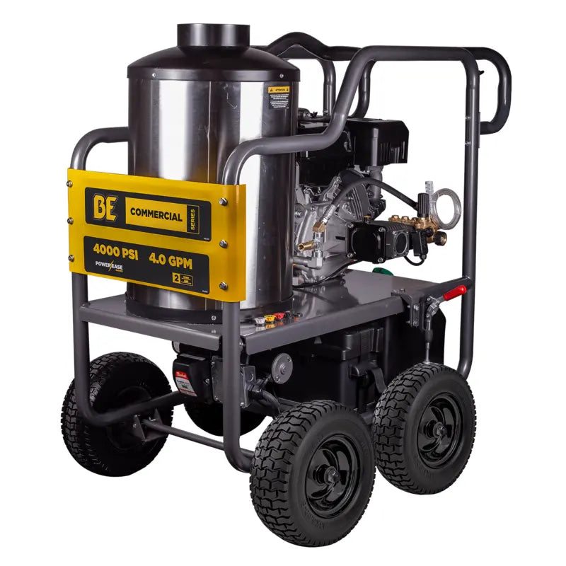 BE Power 4,000 PSI - 4.0 GPM Hot Water Pressure Washer with Powerease 420 Engine and AR Triplex Pump - HW4015RA