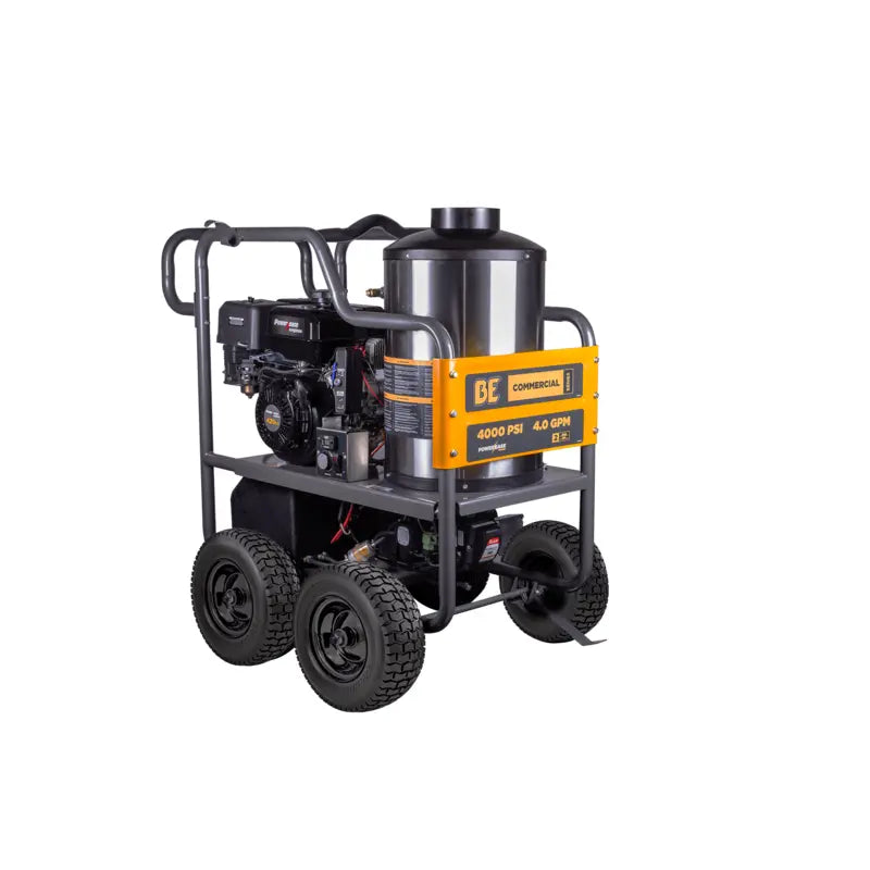BE Power 4,000 PSI - 4.0 GPM Hot Water Pressure Washer with Powerease 420 Engine and AR Triplex Pump - HW4015RA