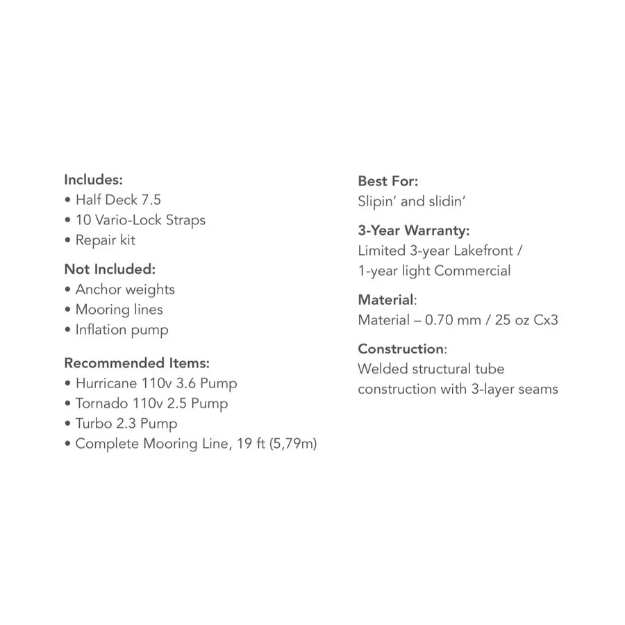 Aquaglide Half Deck 7.5 - Floating Platform