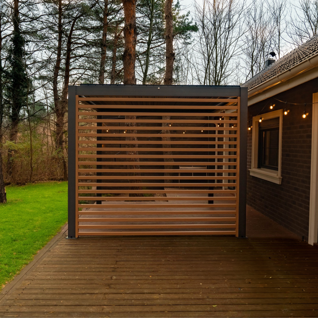 Aluminum Slats with Wood Grain Finish