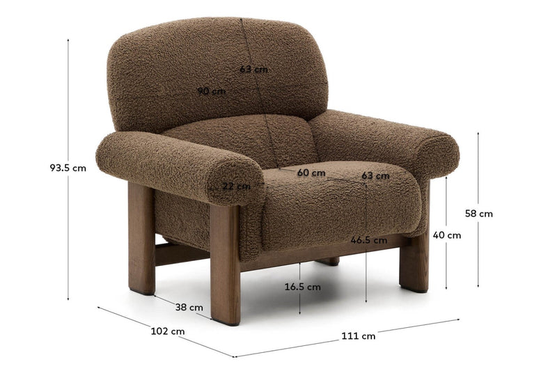 Valencia Hayden Fabric Armchair, Brown