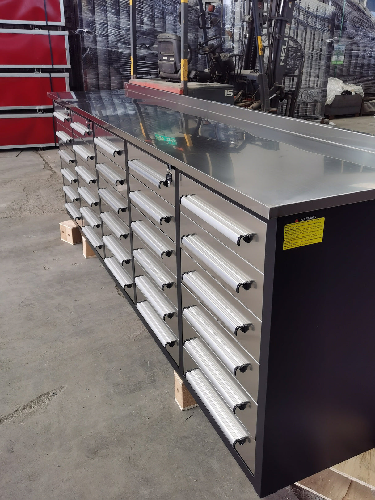 10ft Workbench Storage Cabinet with 30 Drawers