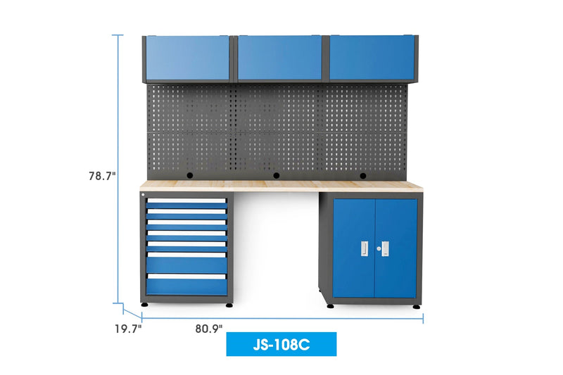 Heavy Duty Steel Garage Cabinet Storage System (7 Drawers & 5 Cabinets)