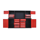 7' Garage Workbench Cabinet (18 Drawers & 4 Cabinets & Pegboard)