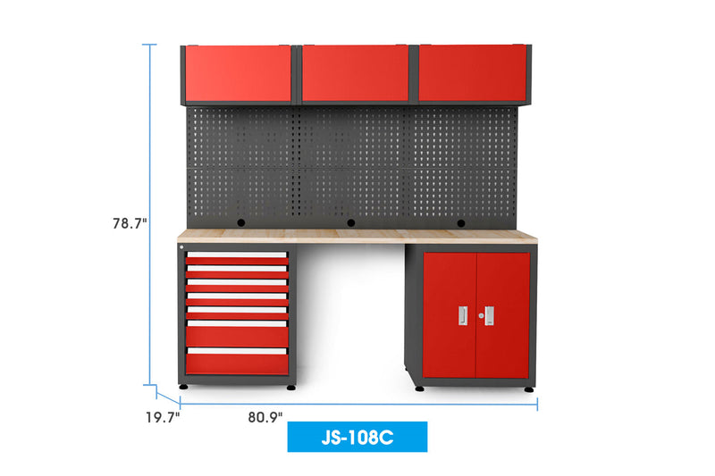 Heavy Duty Steel Garage Cabinet Storage System (7 Drawers & 5 Cabinets)