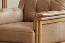 Valencia Jasmine Top Grain Leather Accent Chair, Brown
