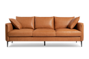 Valencia Jasper Leather Three Seats Sofa, Cognac Color