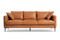Valencia Jasper Leather Three Seats Sofa, Cognac Color