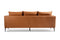 Valencia Jasper Leather Three Seats Sofa, Cognac Color
