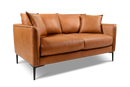 Valencia Jasper Leather Loveseat Sofa, Cognac Color