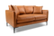 Valencia Jasper Leather Loveseat Sofa, Cognac Color