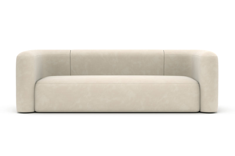 Valencia Jordyn Velvet Fabric Three Seats Sofa, Beige