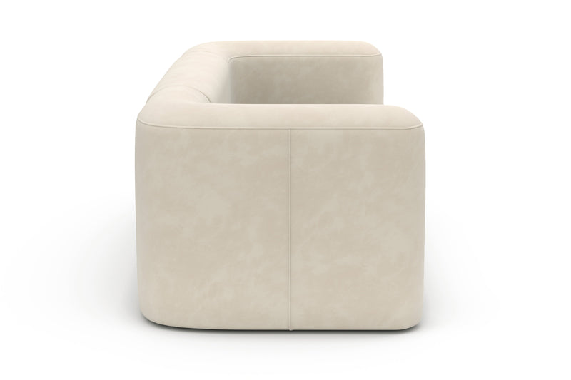 Valencia Jordyn Velvet Fabric Three Seats Sofa, Beige