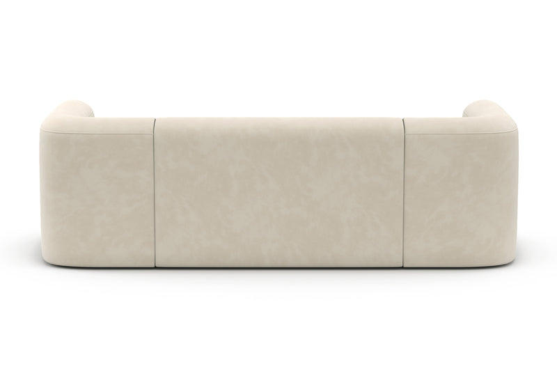 Valencia Jordyn Velvet Fabric Three Seats Sofa, Beige
