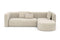Valencia Jordyn Velvet Fabric Sectional Sofa, Three Seats With Right Chaise, Beige