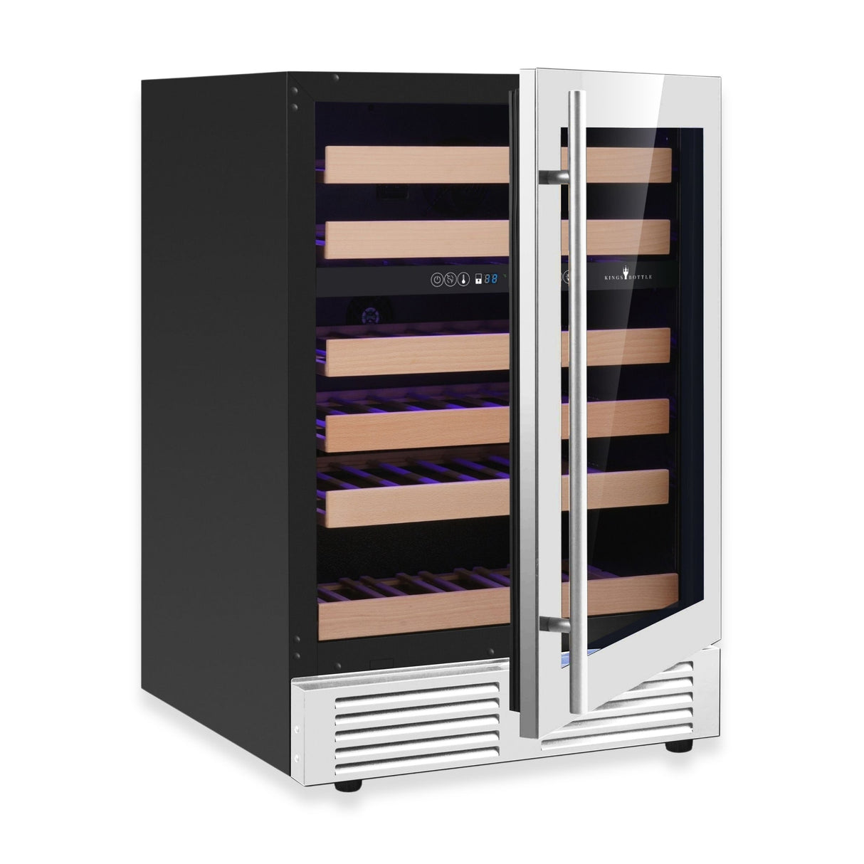 24-Inch Under-Counter Dual Zone Wine Cooler with Low-E Glass Door