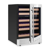 24-Inch Under-Counter Dual Zone Wine Cooler with Low-E Glass Door
