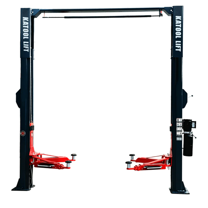 Katool Two Post Asymmetrical Vehicle Lift 11,000lbs Single Point Lock Release AS110D