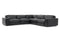 Valencia Nathan Full Aniline Leather Media Lounge L-Shape Sectional Modular Sofa with Down Feather Fill, Black