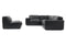 Valencia Nathan Full Aniline Leather Modular Sofa with Down Feather, L-Shape, Black Color