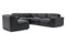 Valencia Nathan Full Aniline Leather Modular Sofa with Down Feather, L-Shape, Black Color