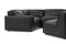 Valencia Nathan Full Aniline Leather Modular Sofa with Down Feather, L-Shape, Black Color