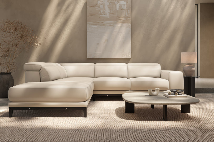 Valletta Leather Corner Sectional Sofa