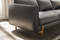 Valencia Gabriele Leather Three Seats Sofa with Brass Finished Legs, Black Color