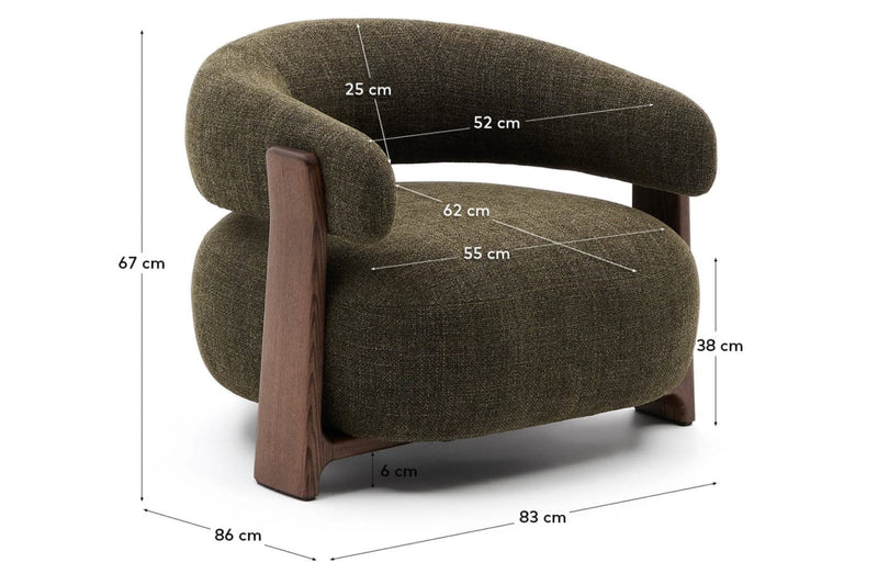 Valencia Leia Fabric Armchair, Olive Green