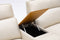 Valencia Lesley Top Grain Leather Loveseat with Console Recliner Sofa, Beige