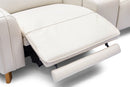 Valencia Lesley Top Grain Leather Loveseat with Console Recliner Sofa, Beige
