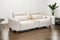 Valencia Lesley Top Grain Leather Loveseat with Console Recliner Sofa, Beige