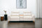 Valencia Lesley Top Grain Leather Loveseat with Console Recliner Sofa, Beige