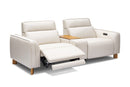 Valencia Lesley Top Grain Leather Loveseat with Console Recliner Sofa, Beige