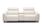 Valencia Lesley Top Grain Leather Loveseat with Console Recliner Sofa, Beige