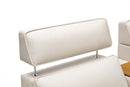 Valencia Lesley Top Grain Leather Loveseat with Console Recliner Sofa, Beige