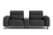 Valencia Lesley Top Grain Leather Loveseat with Console Recliner Sofa, Black