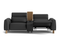 Valencia Lesley Top Grain Leather Loveseat with Console Recliner Sofa, Black