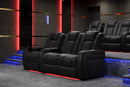 Valencia 2025 New Tuscany Leather Home Theater Seating Row of 3, Midnight Black