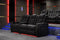 Valencia 2025 New Tuscany Leather Home Theater Seating Row of 4 Loveseat Left, Midnight Black