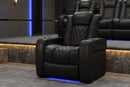 Valencia 2025 New Tuscany Leather Home Theater Seating Single, Midnight Black